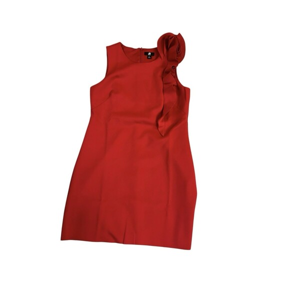 Jason Wu Ruffle Shoulder A-line Dress Red Size Large - Picture 3 of 8